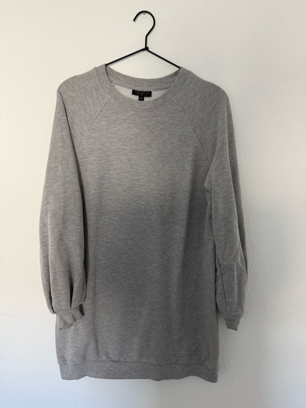 Topshop Gray Crewneck Sweatshirt Dress